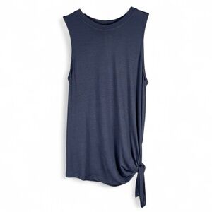 NWT Athleta XS Cloudlight Asymmetrical Side Tie Tank Navy Athleisure Travel